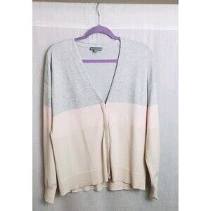 Evolution By Cyrus Sweater Cardigan Medium Color Block Hidden Button Casual Cozy